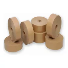 02 Rolo Fita Gomada 50mm Sem Reforço Para Caixa De Papelão 