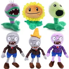 Set De 6 Peluches Plants Vs Zombies