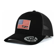 Boné Preto Tela Cinza Logo Tuff Usa 8523 Original