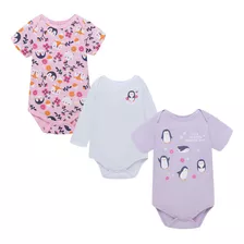 Set X3 Bodys Para Recién Nacida Niña Morado 0/3 Offcorss