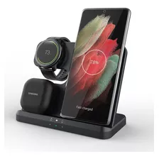 Dock Carregador Sem Fio Para Samsung Galaxy Watch/s22/buds Cor Preto