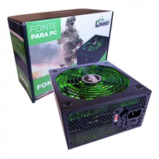 Fonte Atx 500w Real Silenciosa Bivolt Gamer Para Pc Com Led 