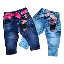 Kit 2 Calças Jeans Bebê Pmg Feminina