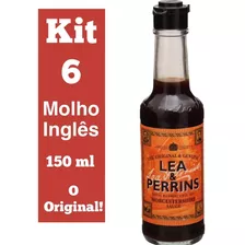 Kit 6 Molho Inglês Worcestershire Lea & Perrins 150 ml