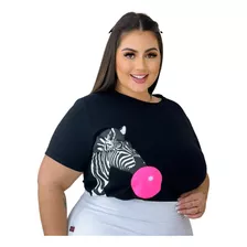 Blusa Feminina Plus Size T-shirt Algodão Estampa Modinha 