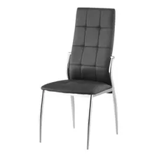 Silla Cromada New Paris Capitone Pack X 4 Color De La Estructura De La Silla Negro Color Del Asiento Negro Diseño De La Tela Eco Cuero