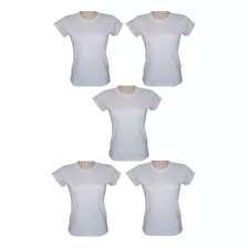 Kit 5 Camiseta Feminina Ou Masculina Gola V Careca Baby Look