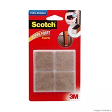 Feltro Para Móveis Leves Quadrado Grande 4 Unidades Marrom 3m Scotch® 3m