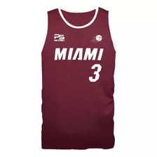 Regata Plus Size Dry-fit Miami Heats Basquete Torcedor