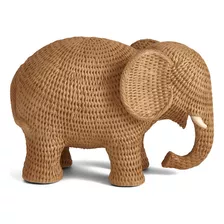 Escultura Elefante Em Polirresina Caramelo Amadeirado P