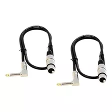 2 Cables De Micrófono Xlr Hembra 1/4 De Pulgada Ts Con...