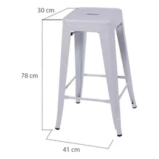 Banqueta Alta Tolix Iron Bestchair Design Industrial Bancada Cor Branco