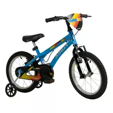 Bicicleta Infantil Infantil Athor Baby Boy 2023 Aro 16 Freios V-brakes Cor Azul Com Rodas De Treinamento