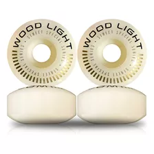 Roda De Skate Branca Wood Light Tamanho 53mm Gold Line