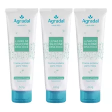 Agradal Hidratante Mãos Luvas De Silicone 60g Kit C/3