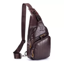 Pechera Mochila Morral Hombre Cuero Genuino 