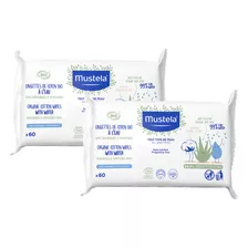 Kit 2 Toalha Umedecida De Algodão Mustela Base De Água C/60