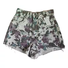 Short Stradivarius Dama High Waist Floreado Talla 0 Mex 22 