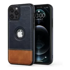 Funda Para iPhone Tipo Piel Bicolor Leather Case Protector