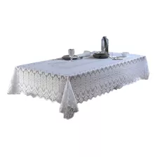 Toalha De Mesa Rendada Clássica Arabesco 6 Lugares Interlar