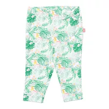 Calza Jersey Flores Grandes Y Tropicales Verde Pillin