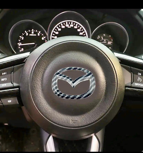 Emblema De Fibra De Carbono Para Volante Mazda 3,2 6 Cx5 Cx3 Foto 2