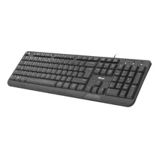 Teclado Trust Ziva Usb Black Multimedia Pc Notebook Español Color Del Teclado Negro