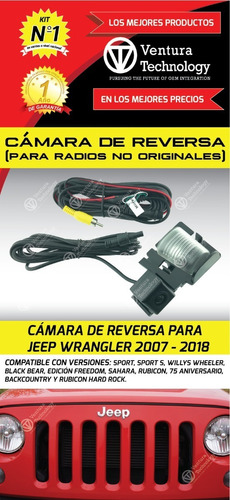 Cmara De Reversa Luz De Placa Radio Jeep Wrangler 2007-18  Foto 8