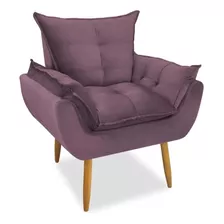 Poltrona Decorativa Opalla Platinum Decor Lilas