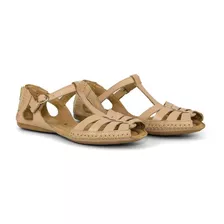 Sandalias Femininas Rasteiras Moleca Em Couro Confortavel