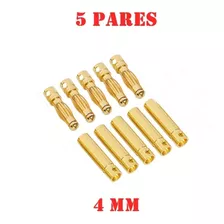 5 Pares Conector Bullet Gold 4mm - Motores Brushless Esc 