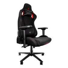 Silla De Escritorio Balam Rush Thunder Tour Gamer Ergonómica Negra Y Roja Con Tapizado De Tela Automotriz Y Tela Alcantara