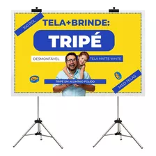 Telão De Retroprojetor Com Tripé Tecido Para Datashow Tripé