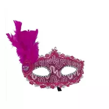 Mascara Hiperfesta Veneziana Gala Com Pena Luxo