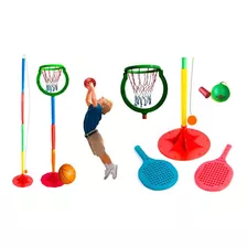 Tenis Orbital Paletas + Accesorio Basquet Pelota Juegosol