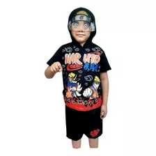 Conjunto Infantil Naruto Personagem Menino Short Camiseta