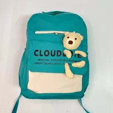 Mochila Feminina Escolar Fofa Ursinho Embutido Bolso Com Imã