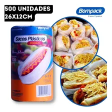 Saco Plastico Picotado Hot Dog Cachorro Quente 26x12cm 500 F