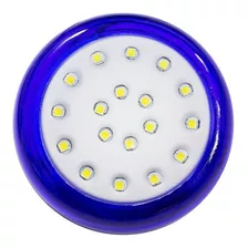 Luminária Led P/ Piscina 18w 80mm Corpo Azul, Branco 6500k 12v