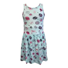 Vestido Full Print Escote Redondo, Niña Infantil 2499