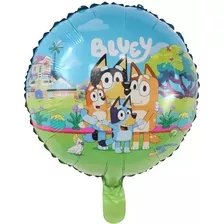 Pack 10 Globos Metalizados Bluey 45 Cm - Sin Varillas