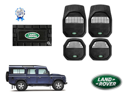 Tapetes 3d Logo Land Rover + Cubre Volante Defender 00 A 19 Foto 3