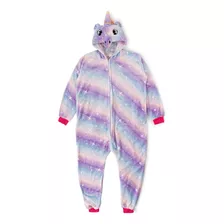 Pijama Multicolor Estrellas Unicornio Nena Enterito Polar 