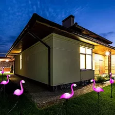 3 Piezas De Luces De Estaca Led Flamingo Para Jardín Al Aire