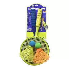 Juego Niños Set De 2 Raquetas Badminton Gallitos Plastico