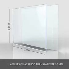 Media Lamina Acrílica Transparente 10mm 1,20 M X 1,20 M