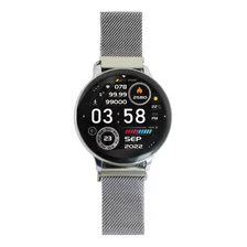 Smartwatch Correas Intercambiables Metal Y Silicón Silver Color De La Caja Plateado