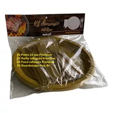 Kit Churrasco Descartável Premium Dr Total 80 Un