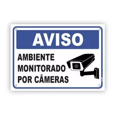 Placa Local Monitorado Por Câmeras De Segurança Grande 30x40