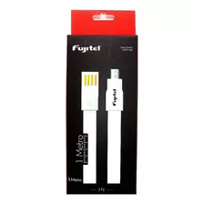 Cable Fujitel Usb A Micro Usb 1mt Plano Imantado Blanco Fx